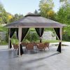 13' x 13' Pop-Up Gazebo û 2-Tier Instant Canopy with Carry Bag (Gray)