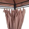 10' x 13' Khaki Gazebo û Steel Frame with Curtains & Vented Roof