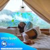 2-in-1 Camping Fan & LED Lantern – 8000mAh Battery, 4 Speeds, Timer, Carabiner & Display for Tents, RVs & Canopies