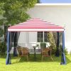 10' x 10' American Flag Pop-Up Canopy û Mesh Sidewalls for Outdoor Events