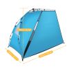 Quick-Open Blue Beach Tent – Fiberglass Pole & Oxford Cloth Free Ride Design