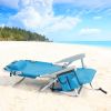 Short Oxford Cloth Beach Chair Blue