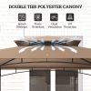 8' x 5' Outdoor Grill Gazebo û BBQ Shelter with Shelves & Awning (Brown)