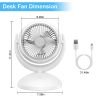 Portable Air Circulator Desk Fan – Rechargeable, 4 Speeds, 360° Tilt & Quiet 40dB for Home & Office