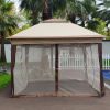 11' x 11' Pop-Up Gazebo Canopy û 2-Tier with Removable Netting (Coffee)