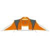Camping Tent 9 Persons Fabric Gray and Orange