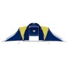 9-Person Camping Tent, Blue & Yellow Fabric