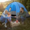3-Person Camping Tent with Removable Floor Mat for Hiking & Travel