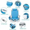 Short Oxford Cloth Beach Chair Blue