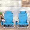 Short Oxford Cloth Beach Chair Blue