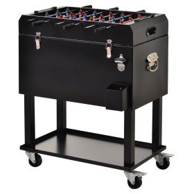Outsunny 68QT Patio Ice Chest with Football Table Top