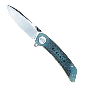 Toadfish EDC 7.4" Folding Pocket Knife – Sandvik 14C28N Stainless Steel Blade with Jade G10 & Carbon Fiber Handle