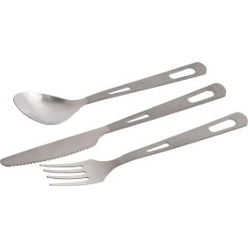 Olicamp Titanium 3 Piece Set – Lightweight Titanium Cutlery for Backpacking & Camping