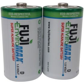 FUJI ENVIROMAX 4100BP2 EnviroMax D Super Alkaline Batteries – 1.5V, 2 Pack