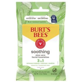BURT'S BEES SOOTHING FACIAL TOWELETTES WITH ALOE VERA 30CT