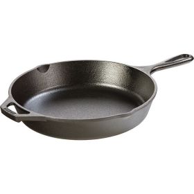 10.25 in. Cast Iron Skillet in Black with Pour Spout