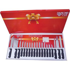 19 Pc Diamond Cut Cutlery Set