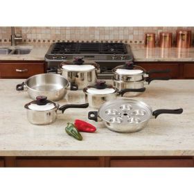 17 Pc Waterless Cookware Set