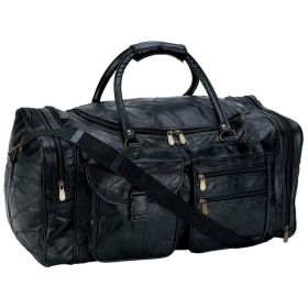 25" Genuine Leather Cowhide Duffle Bag