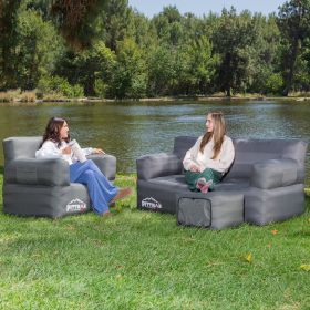 Pittman Outdoors Inflatable Furniture 3-Piece Set with Built-In Pump (Couch, Chair & Ottoman)