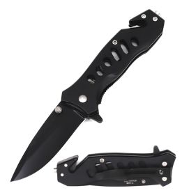 Day Zero Survival 7.25" EDC Spring Assisted Folding Pocket Knife with Glass Breaker & Seatbelt Cutter