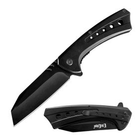 Day Zero Survival 8.25" Tactical Spring Assisted Cleaver Folding Pocket Knife – Matte Black