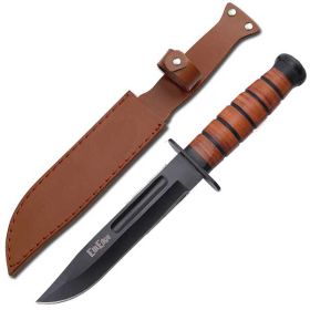 Day Zero Survival 12" Military Tactical Combat Fixed Blade Knife – Leather Handle Survival Hunter
