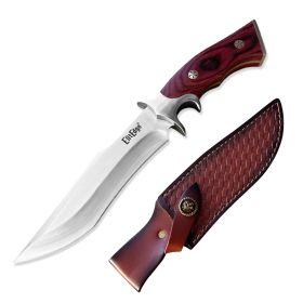 Day Zero Survival 11" Full Tang Tactical Hunting Knife – Fixed Blade Outdoor Survival Knife with Leather Sheath