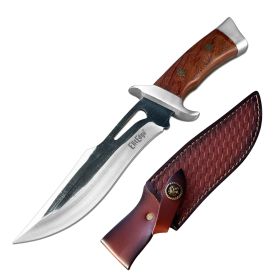 Day Zero Survival 11.5" Full Tang Bowie Hunting Knife – Fixed Blade Outdoor Survival Knife with Leather Sheath