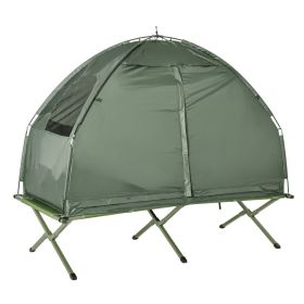 All-in-One Folding Camping Cot û Elevated Tent with Sleeping Bag & Air Mattress