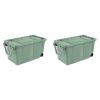 Extra Large Storage Bin, 40 Gallon Wheeled Plastic Storage Container with Handle, Green, Pack of 2