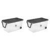 Extra Large Storage Bin, 160 Quart Wheeled Clear Plastic Storage Container with Handle, Pack of 3