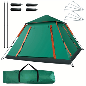 Multi-Person Quick-Open Camping Tent – Mesh Windows, Oxford Fabric, Bag & Mat Included