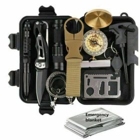 14-in-1 Outdoor Emergency Survival Kit – Tactical Tools & SOS EDC Case