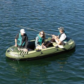 Solstice Outdoorsman 1200 Inflatable Fishing Boat – 6-Person Heavy-Duty Recreational Fishing Raft