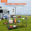 VEVOR Folding Camping Kitchen Table – Portable Cook Station with 3 Side Tables, Shelves & Detachable Sink