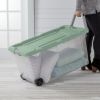 Extra Large Storage Bin, 160 Quart Wheeled Clear Plastic Storage Container with Handle, Pack of 2