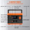 VEVOR Portable Power Station, Solar Generator 296Wh 300W Backup Lithium Battery