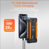20000mAh Wireless Power Bank: Fast Charging, Solar, Dual Flashlights, Carabiner