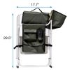 2-Piece Padded Folding Outdoor Chairs with Side Table & Storage – Lightweight, Green