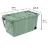 Extra Large Storage Bin, 40 Gallon Wheeled Plastic Storage Container with Handle, Green, Pack of 2