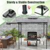 10.5' x 5' Grill Gazebo with Side Awning and Double-Tiered Top