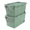 Extra Large Storage Bin, 40 Gallon Wheeled Plastic Storage Container with Handle, Green, Pack of 2