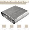 16x20ft Heavy Duty Poly Tarp/ Silver + Black