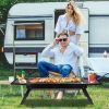 Foldable Charcoal BBQ Grill with Shelf – Portable Stainless Steel Tabletop