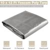 10x12ft Heavy Duty Poly Tarp/ Silver + Black