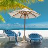 Short Oxford Cloth Beach Chair Blue