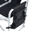Padded Folding Chair with Side Table and Storage Pockets