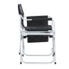 Padded Folding Chair with Side Table and Storage Pockets