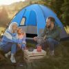 3-Person Camping Tent with Removable Floor Mat for Hiking & Travel